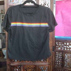 Rainbow stripe crop top